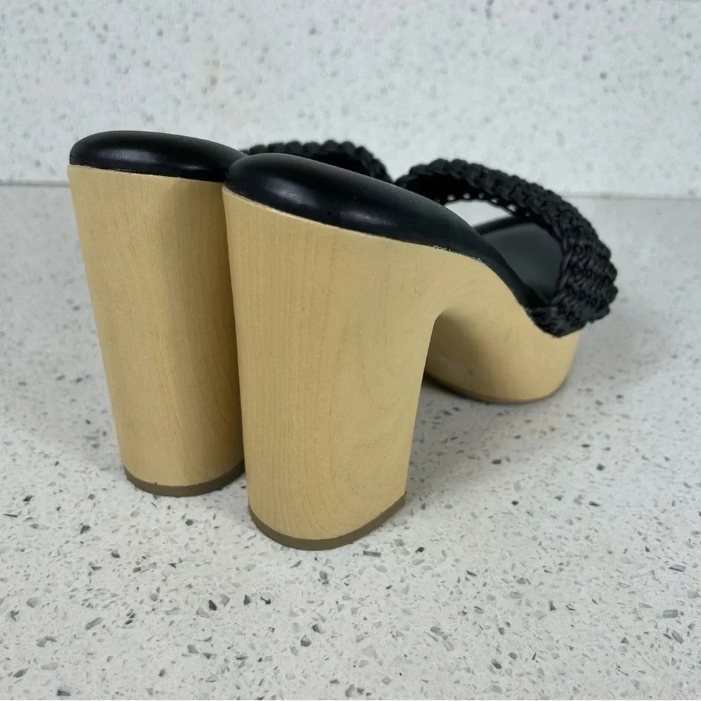 Franco Sarto Wendy Crochet Woven Leather Platform Heels Clogs NEW NWT​